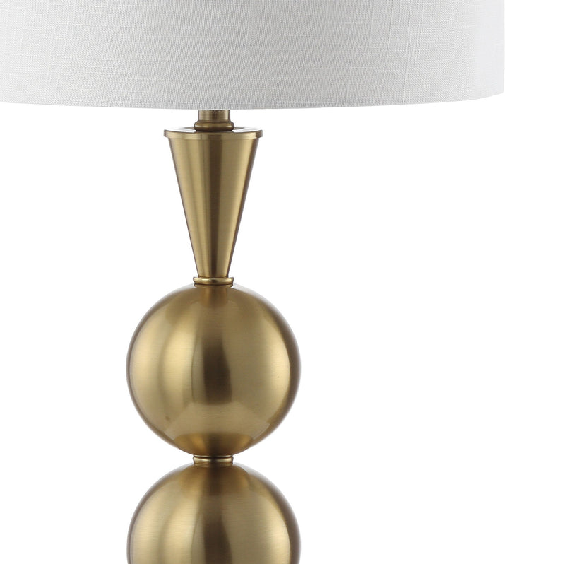 33" Novelty Table Lamp LED With Drum Shade - Brass