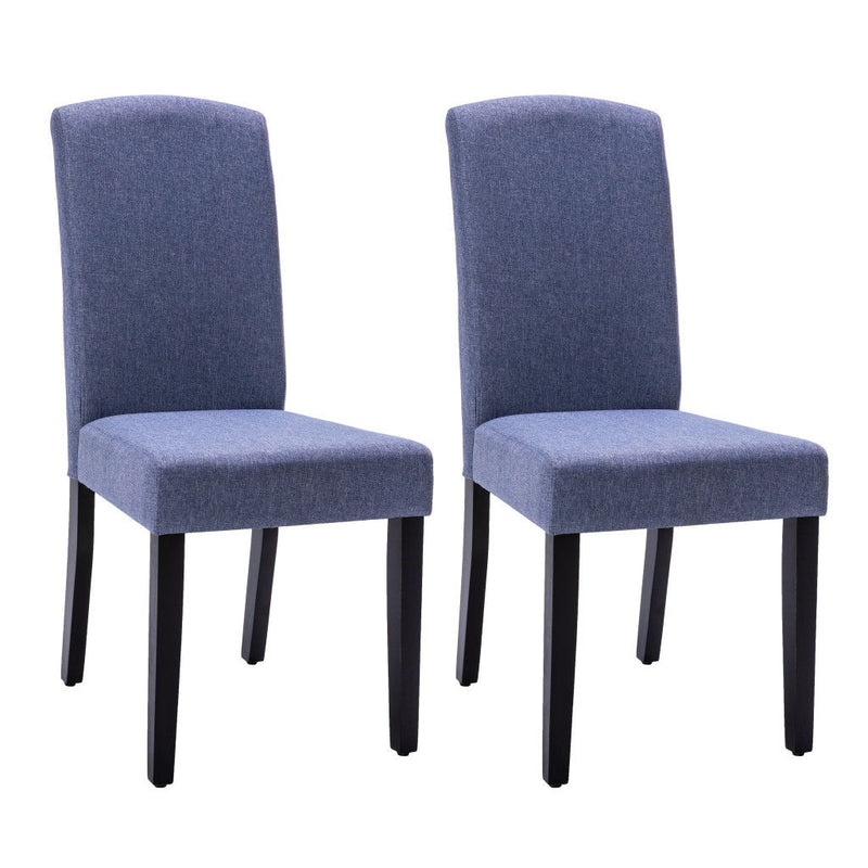 Upholstered Polyester Dining Parsons Chairs (Set of 2) - Navy Blue