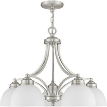 Load image into Gallery viewer, 18" Five-Light Dimmable Chandelier With Shades - Nickel
