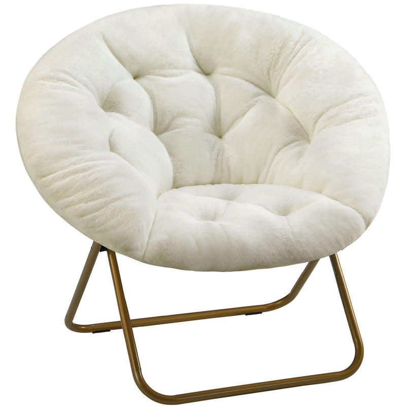 Tufted Lounge Chair - Brown / Beige