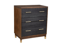 Load image into Gallery viewer, Solid Wood Three Drawer Chest - Brown / Black
