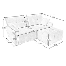 Load image into Gallery viewer, Sofa Set With Ottoman And Pillows, Textured, High Resilience Cushions
