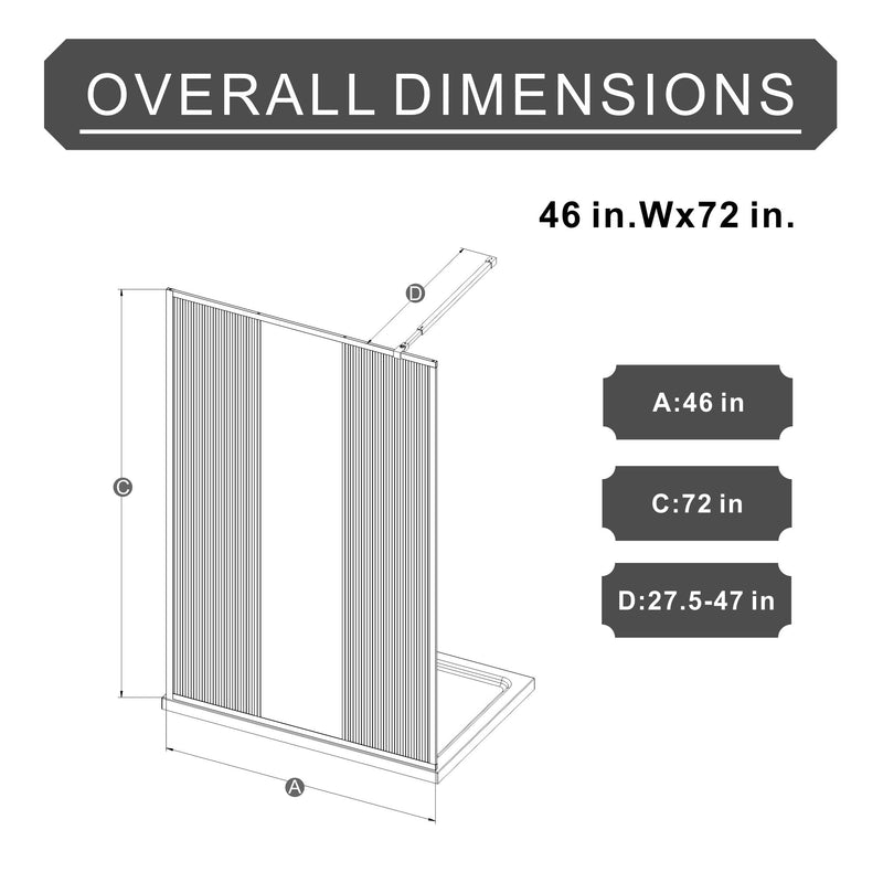 Shower Door With Center Mirror And Fluted Panels