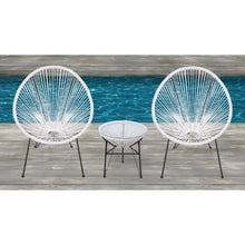 Load image into Gallery viewer, Outdoor Conversation Set With Ergonomic Lounge Chairs And Tempered Glass Table
