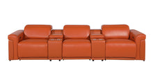 Load image into Gallery viewer, Top Grain Leather Reclining Metal USB Sofa (720370) - Camel
