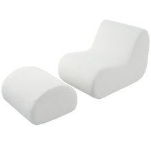 Load image into Gallery viewer, Curved Lounge Chair With Ottoman And High Resilience Foam
