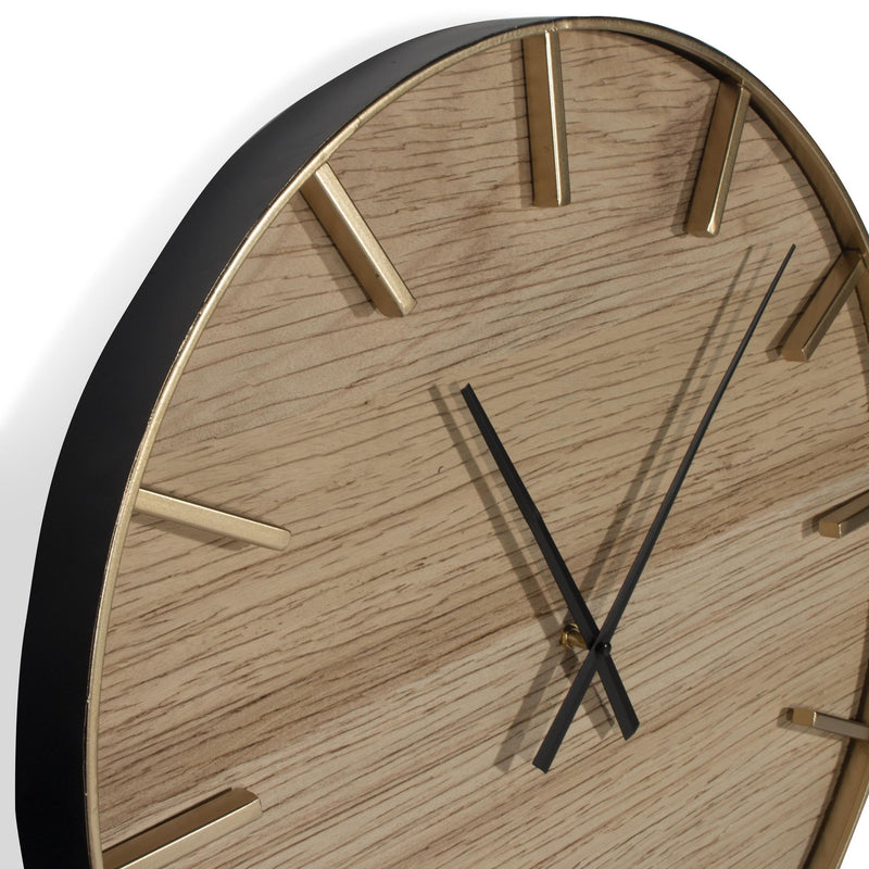 Silent Analog Round Wall Clock (573465) - Brown