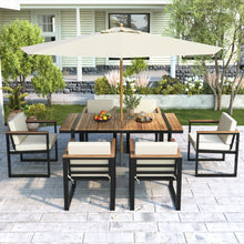 Load image into Gallery viewer, 7 Pieces Outdoor Dining Set Patio Dining Table And Chair Set With And Removable Cushions For Patio
