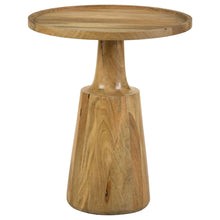 Load image into Gallery viewer, Pedestal Accent Table With Eco Friendly Base And Round Lipped Top - Brown
