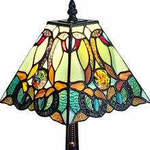 Load image into Gallery viewer, Metal Candlestick Table Lamp With Green And Black Shade - Dark Brown
