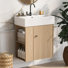 Load image into Gallery viewer, Modern Floating Bathroom Vanity With Ceramic Basin Perfect For Small Bathrooms
