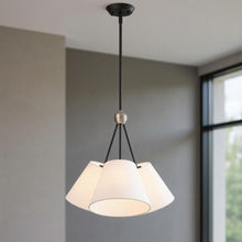 Load image into Gallery viewer, 21" Three Light Dimmable Chandelier With Shades - Black
