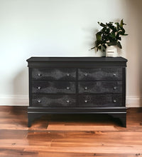 Load image into Gallery viewer, Solid Wood Six Drawer Double Dresser - Metallic Gray
