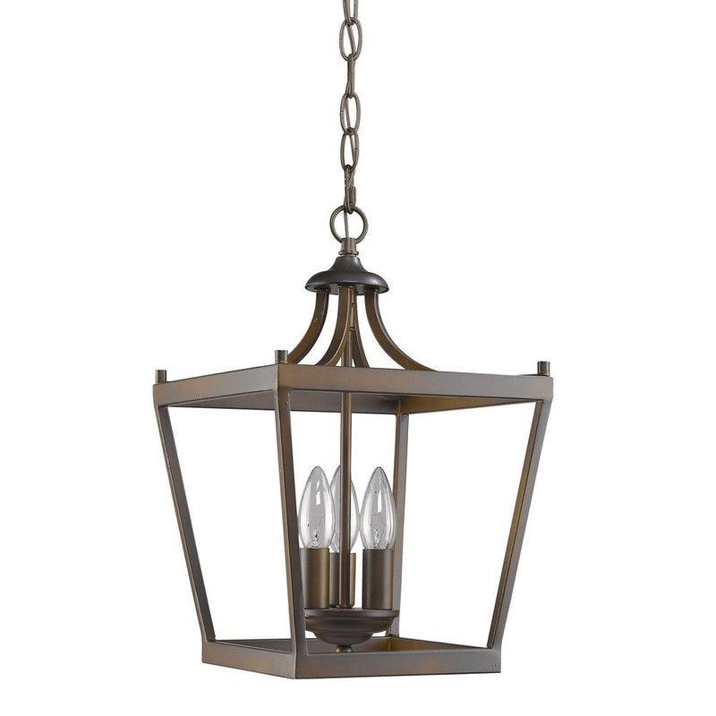 Vintage Metal Tapered Hanging Light - Brown