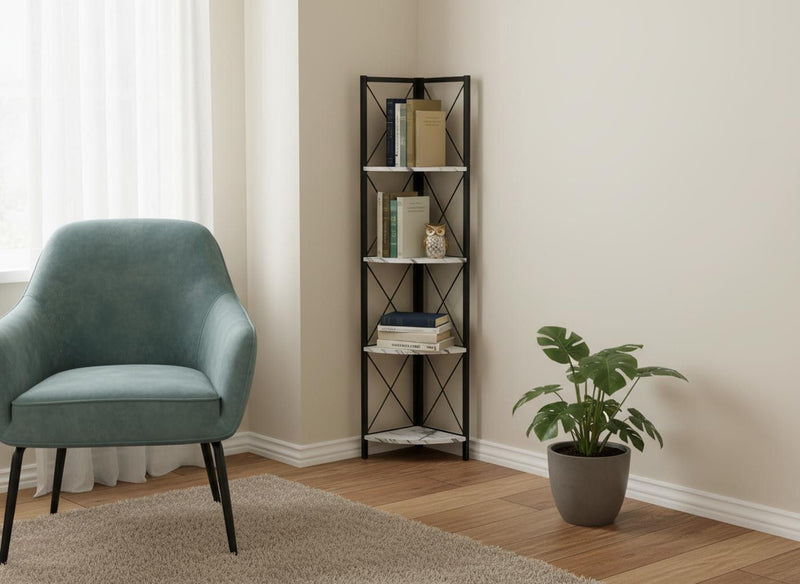 Four Tier Corner Bookcase (489793) - White