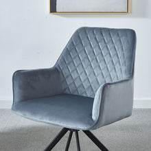 Load image into Gallery viewer, Modern Desk Chair No Wheel, Ergonomic Office Chair Home Office Upholstered Chair, Computer Chair For Bedroom, Reception Room, Living Room With Metal Legs - Blue
