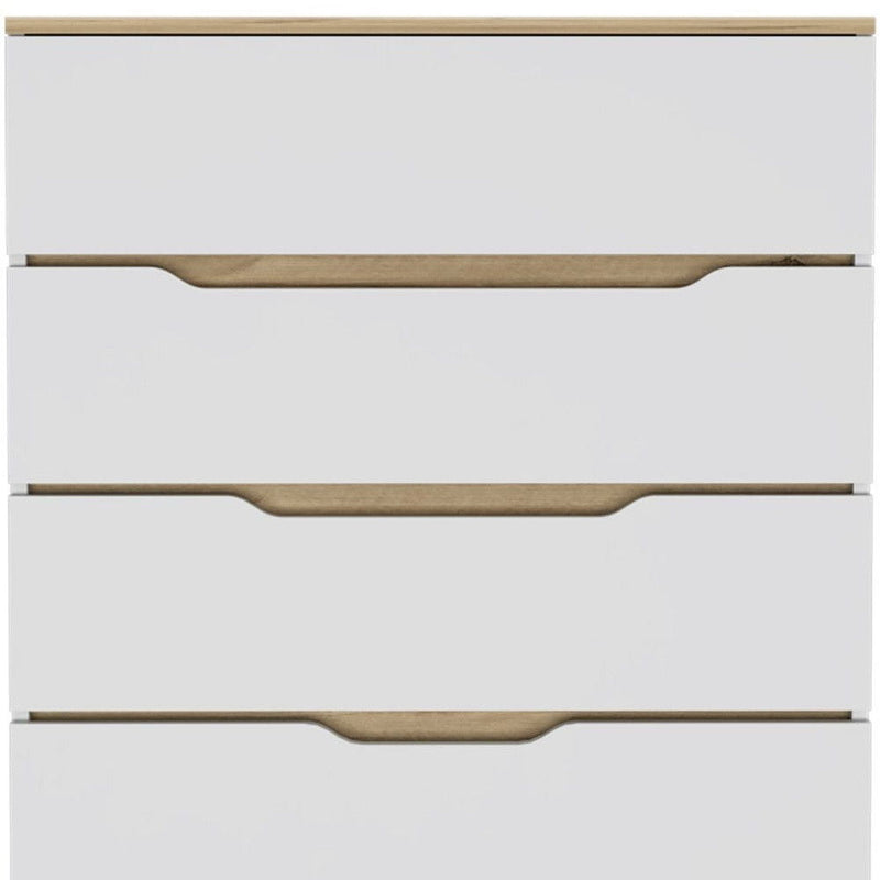 Four Drawer Dresser - White And Natural