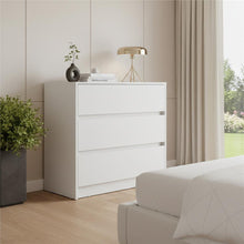 Load image into Gallery viewer, 33" Wood Three Drawer Dresser - White
