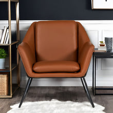 Load image into Gallery viewer, Faux Leather Lounge Chair - Brown / Black
