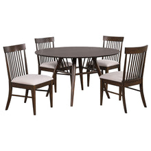 Load image into Gallery viewer, Shirley - 5 Piece Round Dining Table Set With Cushioned Chairs - Dark Walnut
