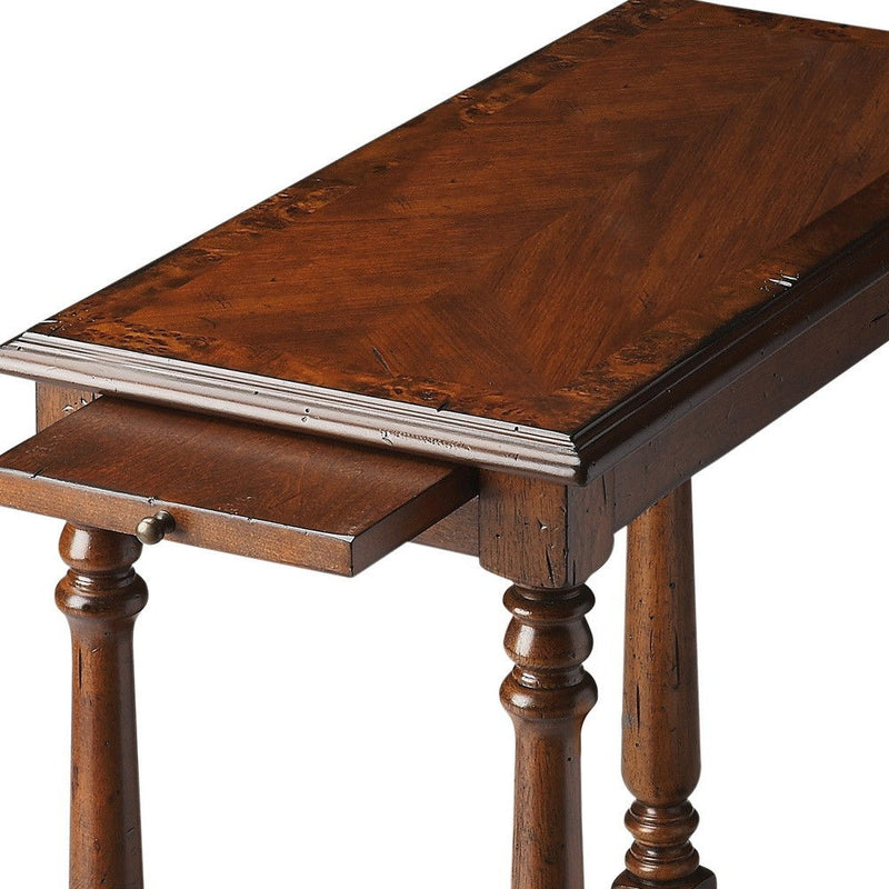 End Table With Shelf - Wood Brown