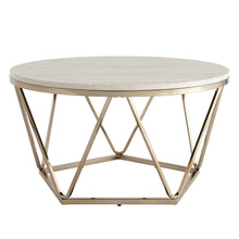 Load image into Gallery viewer, Solid Wood And Manufactured Wood And Metal Round Coffee Table - Champagne
