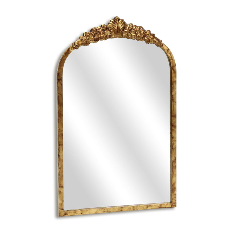 16" Metal Arch Accent Mirror - Gold