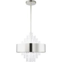 Load image into Gallery viewer, 27'' Eight Light Dimmable Chandelier With Shades - Nickel
