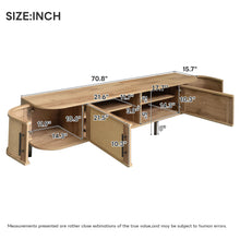 Load image into Gallery viewer, 70" TV Stand With Doors, Construction For TVs Up To 80" - Natural Wood
