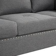 Load image into Gallery viewer, 104.5&quot; Reversible Sectional Sofa Space Saving with Storage Ottoman Rivet Ornament L-shape Couch for Small or Large Space Dorm Apartment,Gray(old SG000405AAA)
