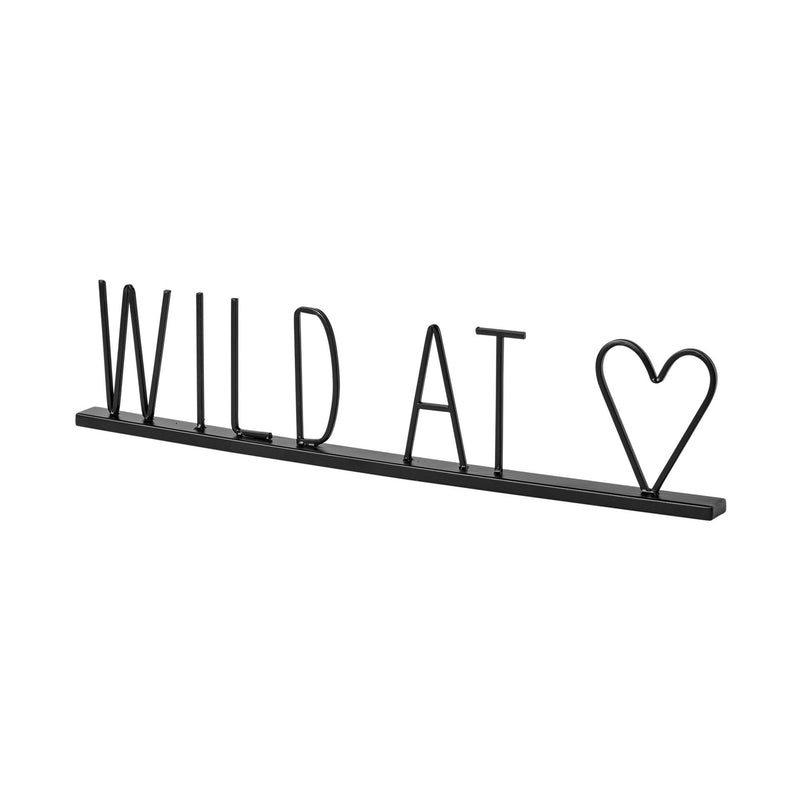 Wild At Heart Tabletop Sign - Black / Brown