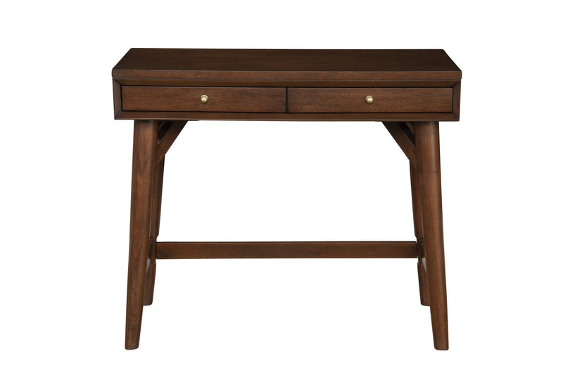 Solid Manufactured Wood Writing Desk With Two Drawers - Brown