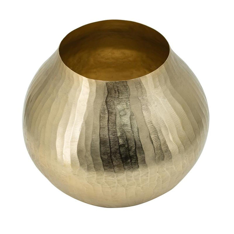 Hammered Round Table Vase (574340) - Gold