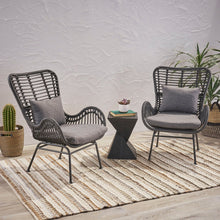 Load image into Gallery viewer, Modern Aesthetic Outdoor Rattan Accent Chair With Metal Legs
