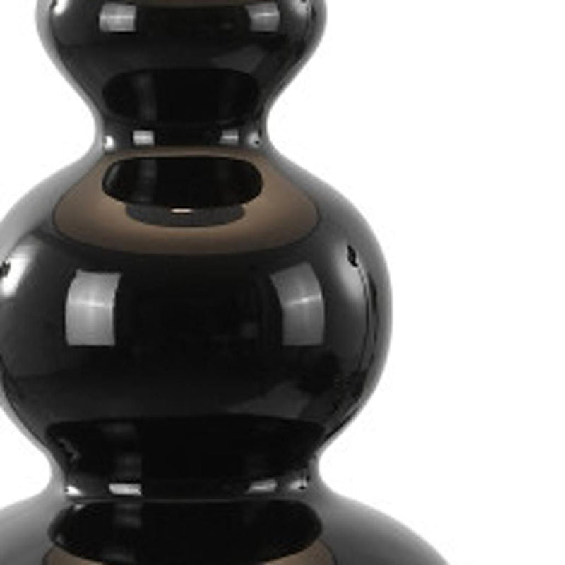 28" Novelty Table Lamp LED With Drum Shade - Black