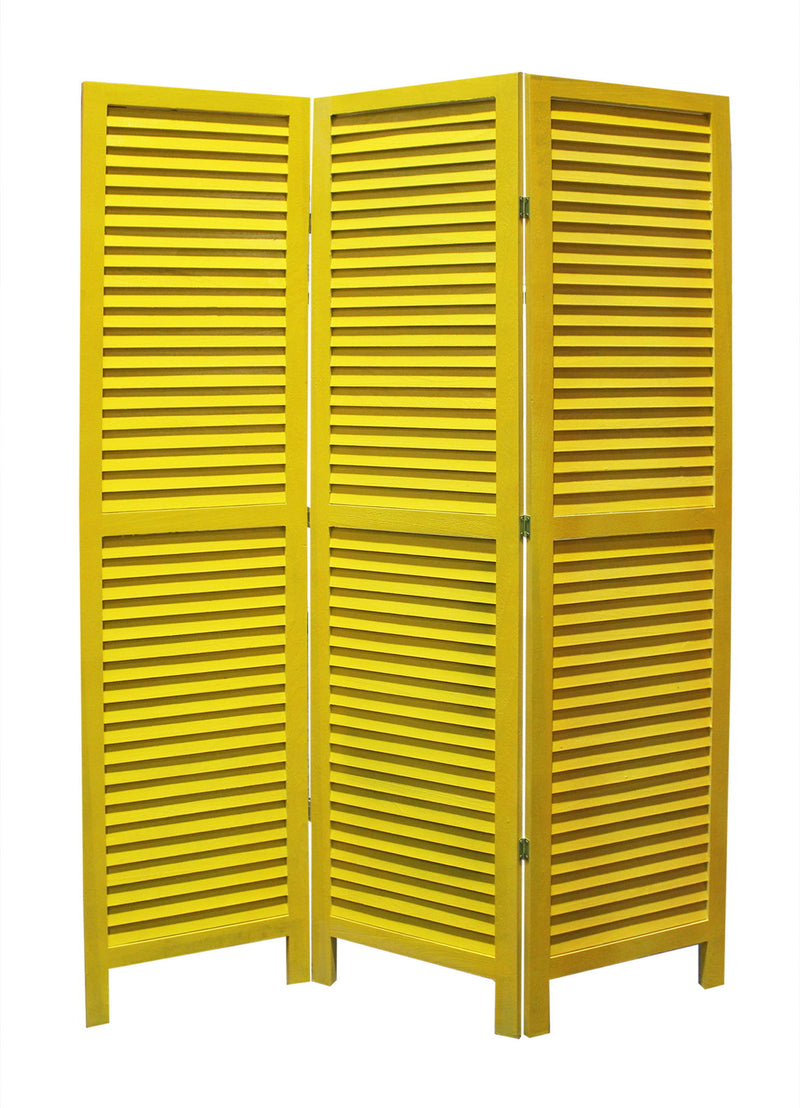 Wood Shutter Screen - Yellow