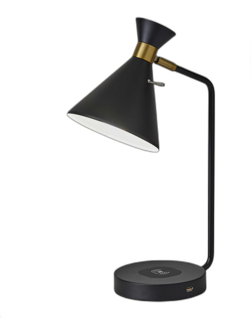 Asymmetrical Diabolo Metal Desk Lamp - Black