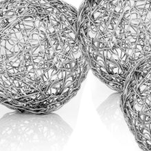Load image into Gallery viewer, Wire 4 Decorative Orbs (Set of 3) - Silver
