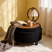 Load image into Gallery viewer, Storage Round Footstool Table Ottoman
