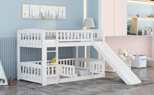 Load image into Gallery viewer, Low Bunk Bed With Slide, Fence And Ladder
