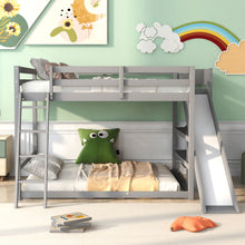 Load image into Gallery viewer, Bunk Bed With Ladder, Slide, And Shelves Pine Wood
