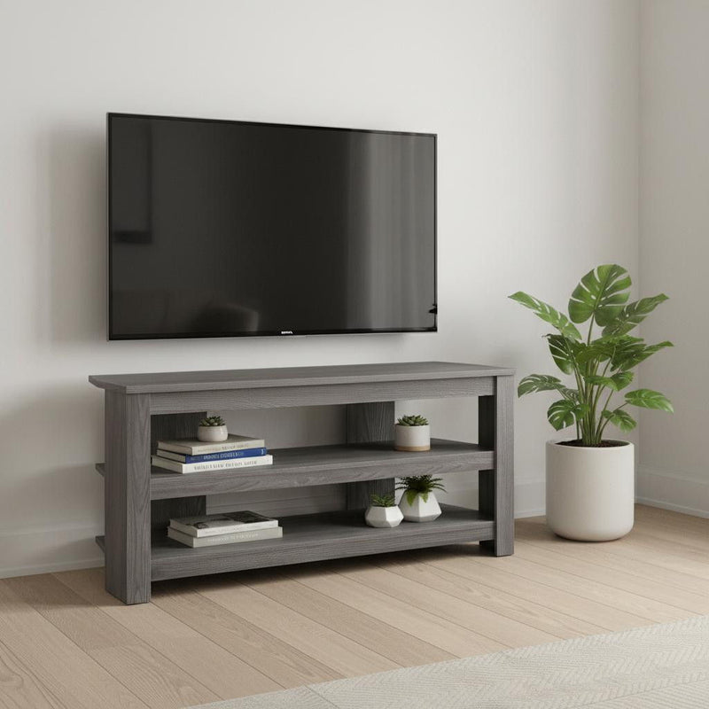 Open Shelving TV Stand - Ash Gray