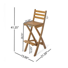 Load image into Gallery viewer, Outdoor Acacia Wood Folding Patio Barstool
