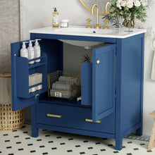 Load image into Gallery viewer, Bathroom Vanity With Single Sink, Combo Cabinet Undermount Sink, Bathroom Storage Cabinet With Two Doors And A Drawer, Soft Closing, Multifunctional Storage, Solid Wood Frame
