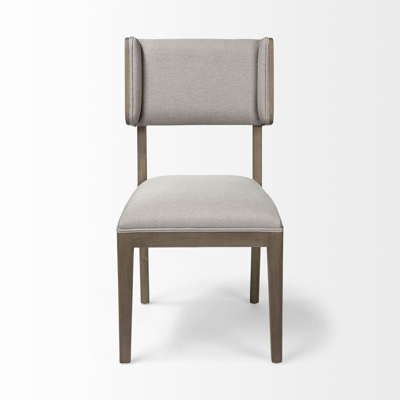 Upholstered Fabric Open Back Side Chairs (Set of 2) - Light Gray