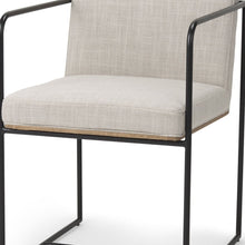 Load image into Gallery viewer, Upholstered Cushion Metal Dining Arm Chair - Beige
