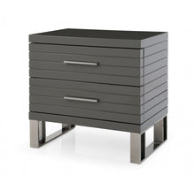 Load image into Gallery viewer, Two Drawer Nightstand - Silver And Gray
