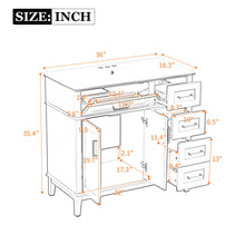 Load image into Gallery viewer, Bathroom Vanity With Ceramic Sink, Soft-Close Doors, 4 Storage Drawers - Blue
