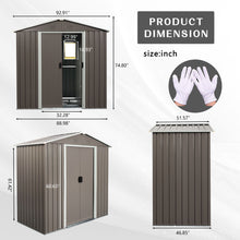 Load image into Gallery viewer, 88.98" Outdoor Metal Storage Shed With Window
