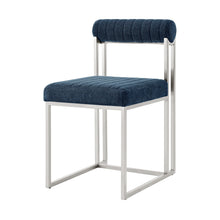 Load image into Gallery viewer, Upholstered Polyester Open Back Dining Side Chairs (Set of 2) - Blue
